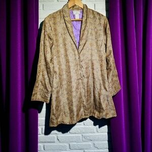 April Cornell Indian Jacquard Sz M Silk Lined Shirt Jacket